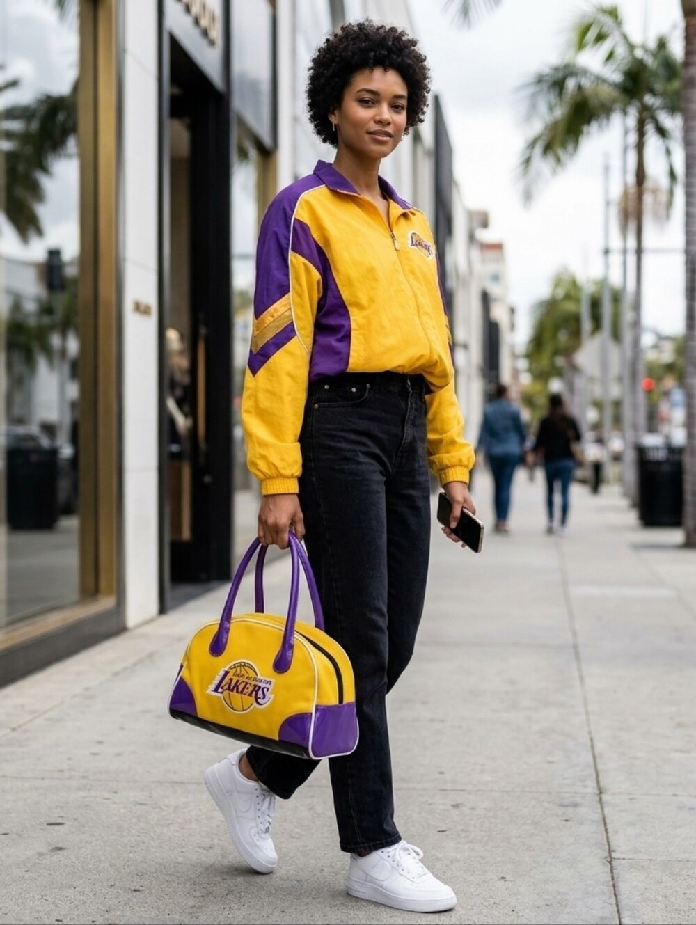 NWT MVF by Little Earth Los Angeles Lakers Team Colors Purse Tote Bag Satchel